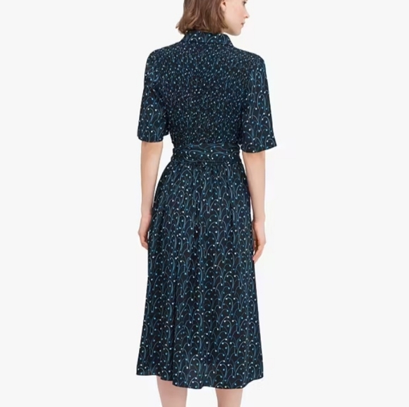 Kate Spade Star Floral Smocked Back Shirtdress Size 10 - Picture 4 of 10